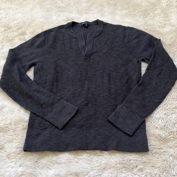 JAMES PERSE Dark Grey V Neck Sweater Women’s Size 0 = XS - Picture 3 of 14
